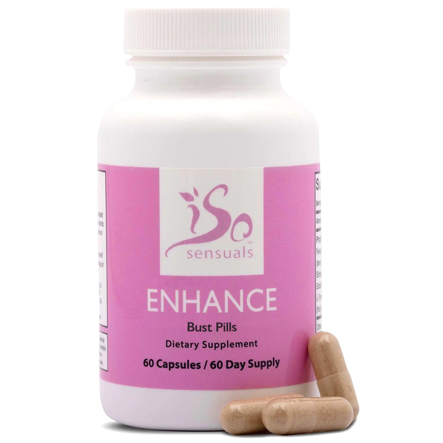 IsoSensuals Enhance Breast Enlargement Pills - Breast Enhancement Pills for Women Breast Enhancer All-Natural Ingredients 60 Capsules